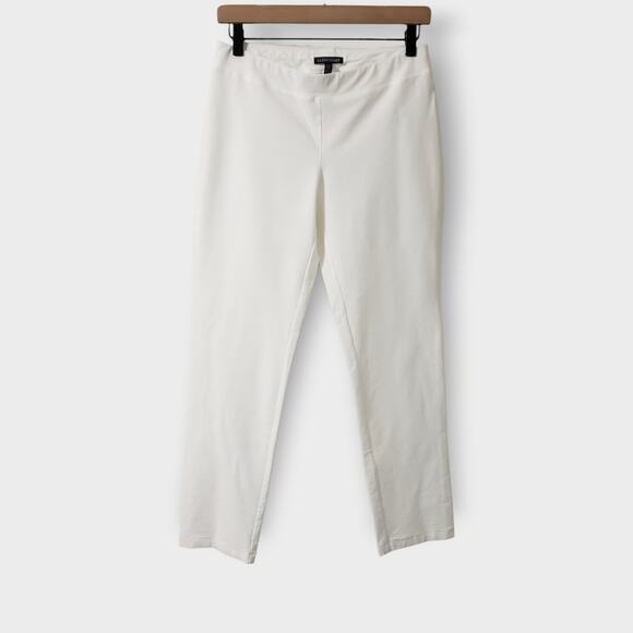 Eileen Fisher Pants - Eileen Fisher White Washable Crepe Viscose Pull On Ankle Pants Sz XS Casual